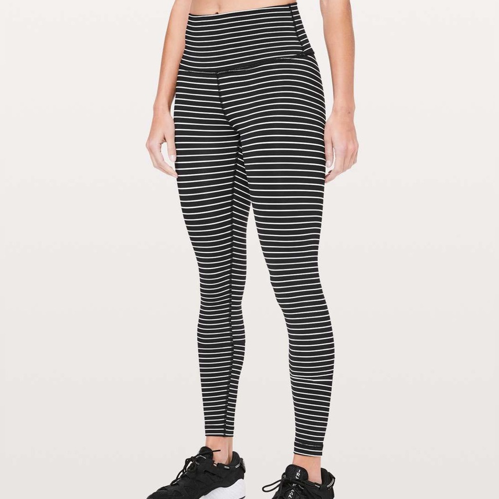 Lululemon Wunder Under High-Rise Tight - Parallel Stripe Black White *Luxtreme